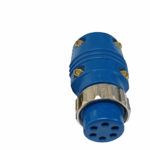 6 Pin Male Connector – Heavy Duty Industrial Electrical Connector, Blue